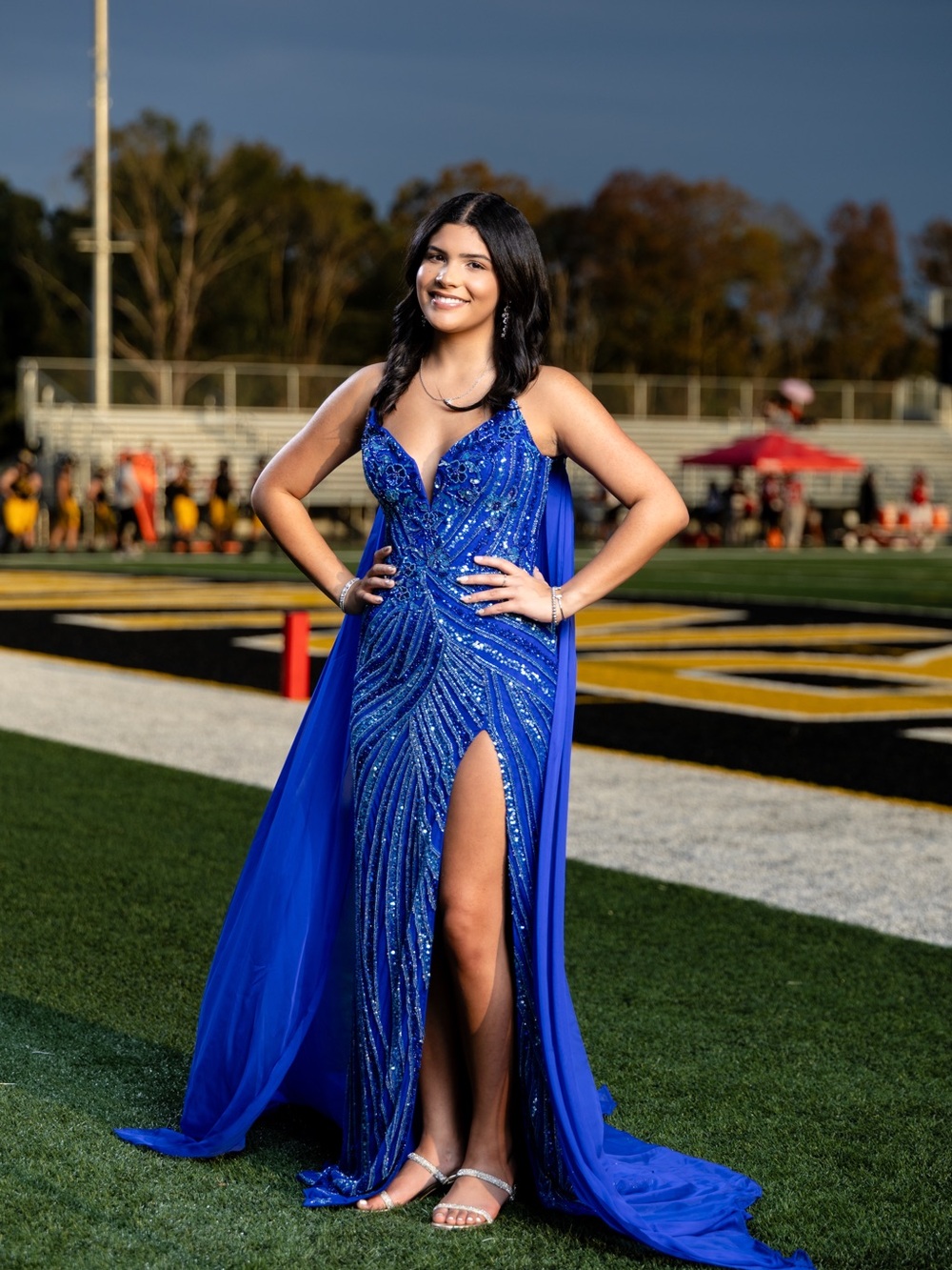 Beautiful beaded/sequin formal gown in Royal Blue